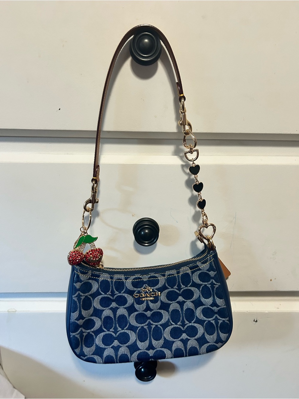 Coach Blue Signature Denim Terri Bag with Wristlet - Picture 2 of 6